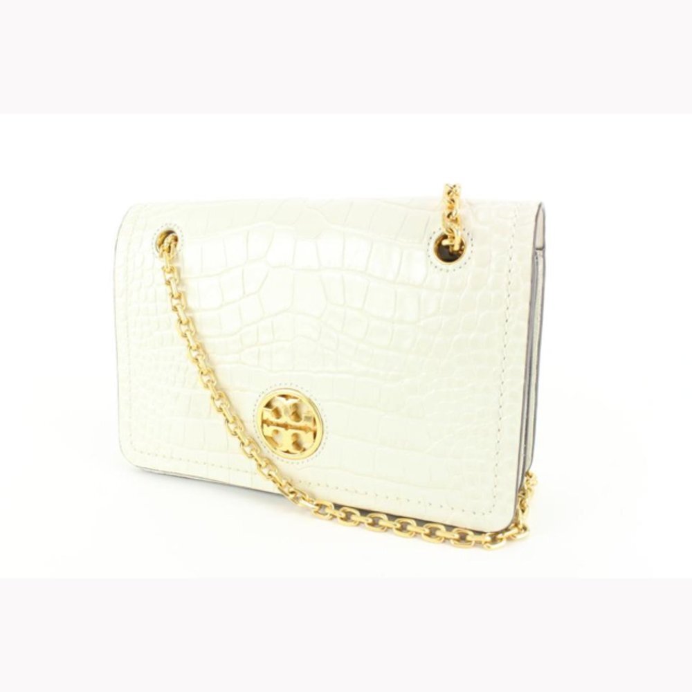 Tory Burch Carson Croc Embossed Convertible White 34tb54s